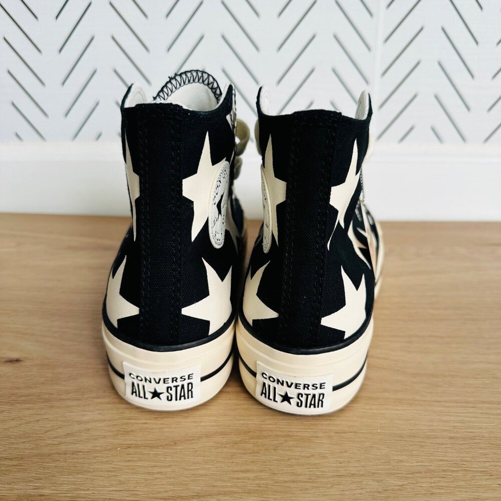 Converse Black and Cream Star High-Top Sneakers - Picture 5 of 10